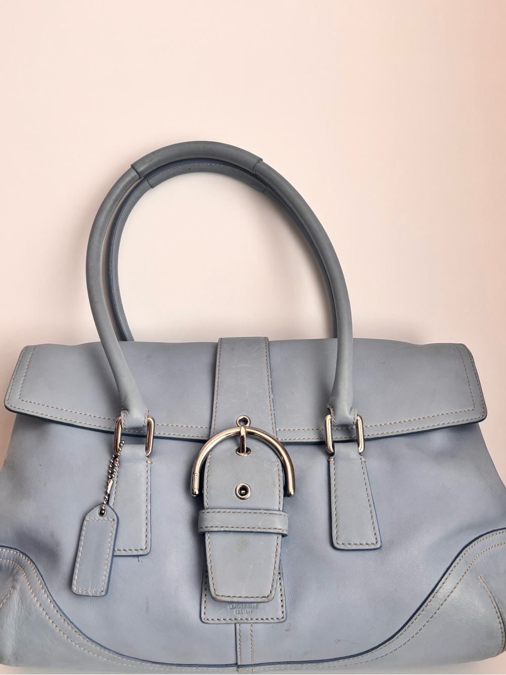 Baby blue vintage coach soho